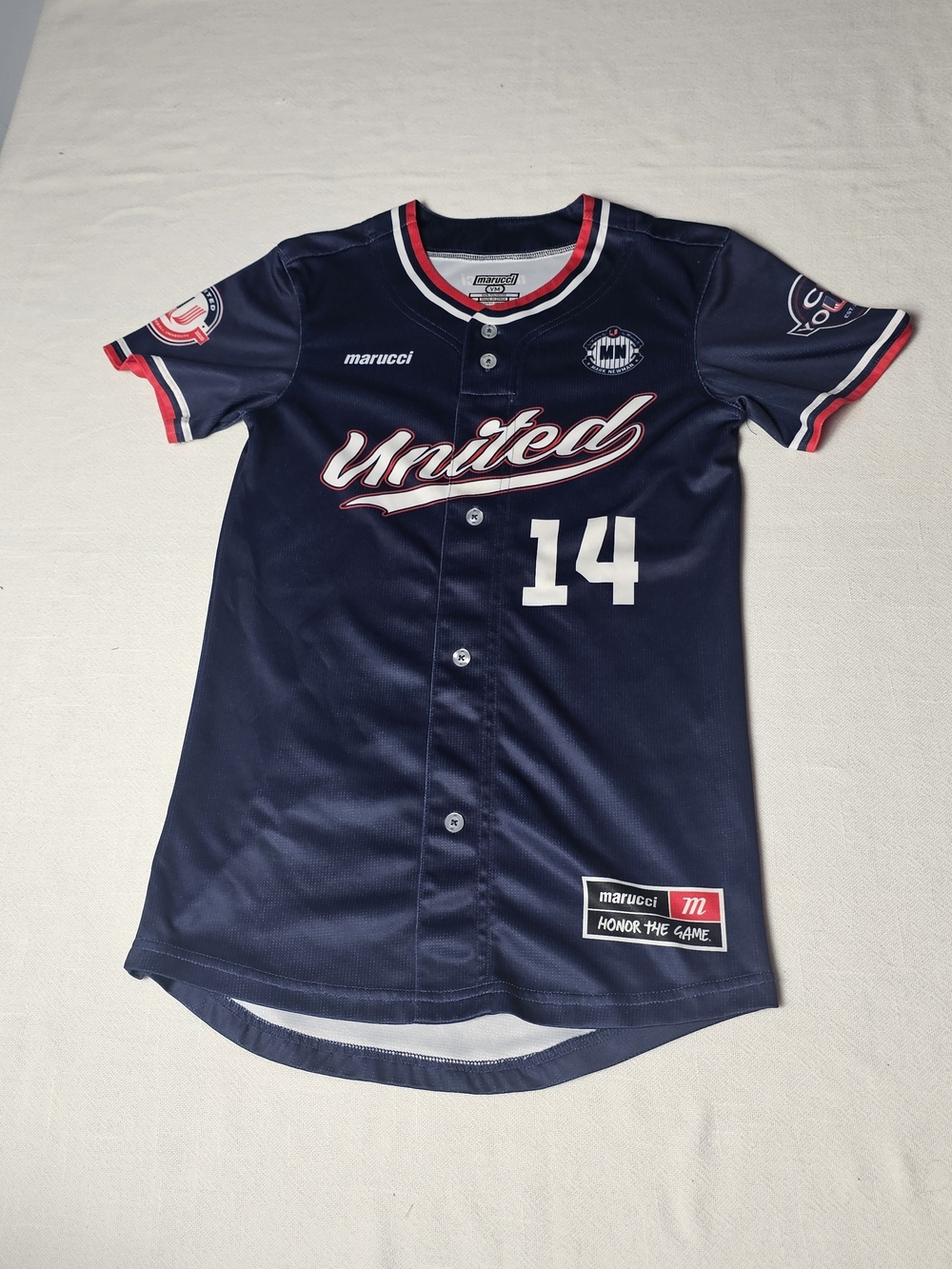 Baseball "United" Jersey Kids Size‎ YM Navy Blue